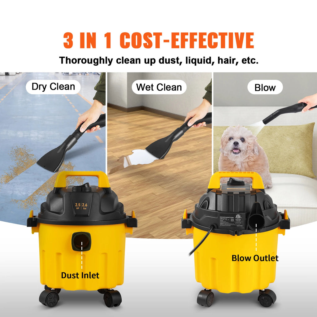 SucceBuy Wet & Dry Vac 3 in 1 Portable Shop Vacuum